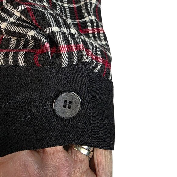 Rafael Sport Plaid Button Down Shirt Small Classic Fit Red Black Checkered New - Picture 5 of 12